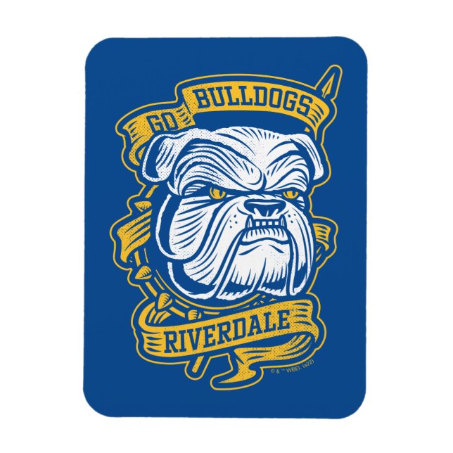 Go Bulldogs - Riverdale Mascot Banner Magnet (Vertical)