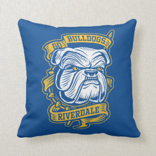 Go Bulldogs - Riverdale Mascot Banner Throw Pillow