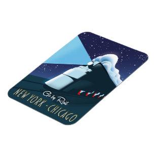 "Go by rail" New York - Chicago Magnet