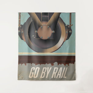 Go By Train Tapestry
