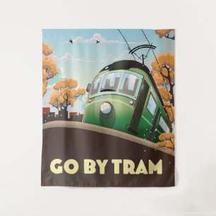 Go By Tram Tapestry