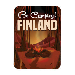 Go Camping! Finland holiday poster Magnet