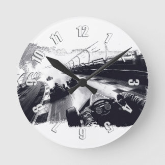 Go-Cart Racers Speeding Around the Track Round Clock