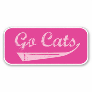 Go Cats Vintage (Pink/Fuchsia) Sticker