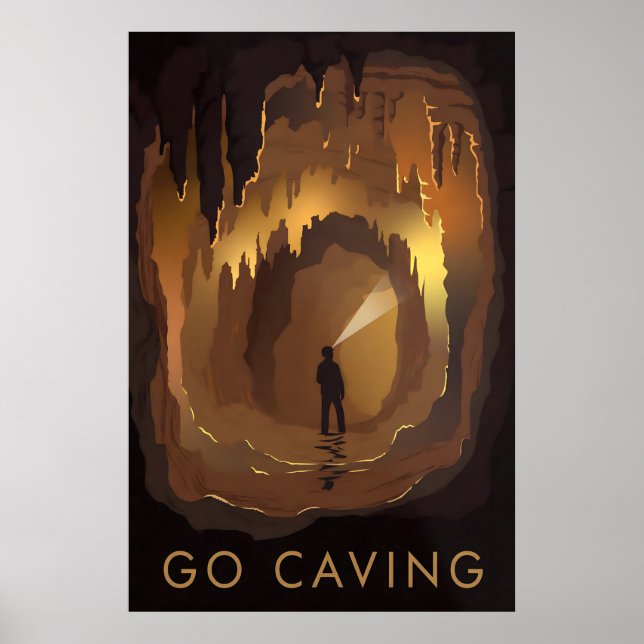Go Caving Travel Poster (Front)