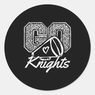 Go Cheer Knights Srts Name Men Women Boy Girl Classic Round Sticker