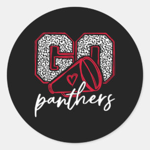 Go Cheer Panthers School Sports Name Panthers Back Classic Round Sticker