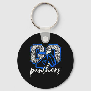 Go Cheer Panthers School Sports Name Spirit Back T Keychain