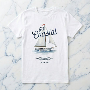 Go Coastal White Sailboat Graphic T-Shirt