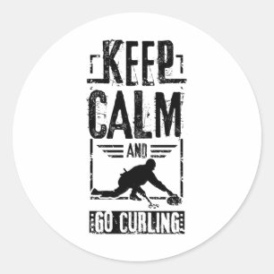 Go Curling Classic Round Sticker