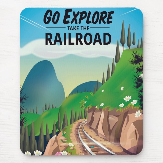 Go Explore take the Railroad Mouse Pad (Front)