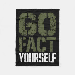 Go Fact Yourself Funny Military Stencil Tactical S Fleece Blanket