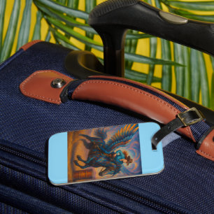 Go Fast! Barrel Racer And Winged Horse Luggage Tag