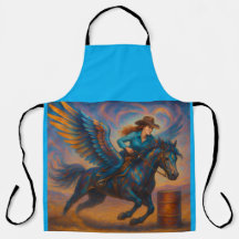 Go Fast! Barrel Racing All-Over Print Apron