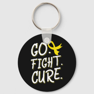 Go Fight Cure Childhood Cancer Gold Ribbon Awarene Keychain