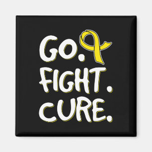 Go Fight Cure Gold Ribbon Childhood Cancer Awarene Magnet