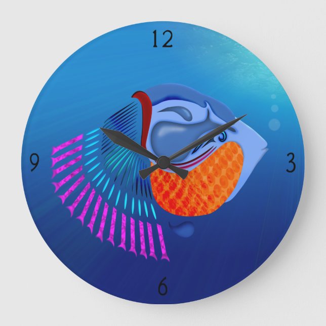 Go Fish Large Clock (Front)
