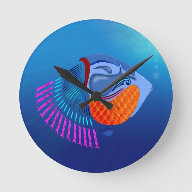 Go Fish Round Clock (Front)