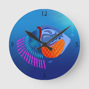 Go Fish Round Clock