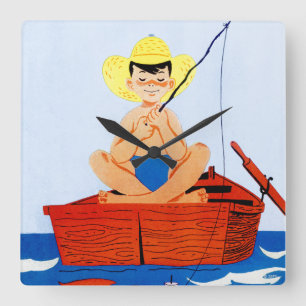 Go Fish Square Wall Clock