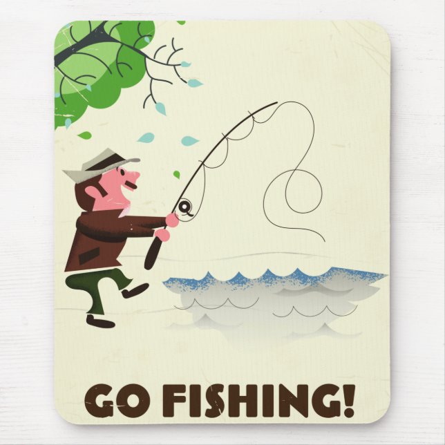 Go fishing. photo print mouse pad (Front)