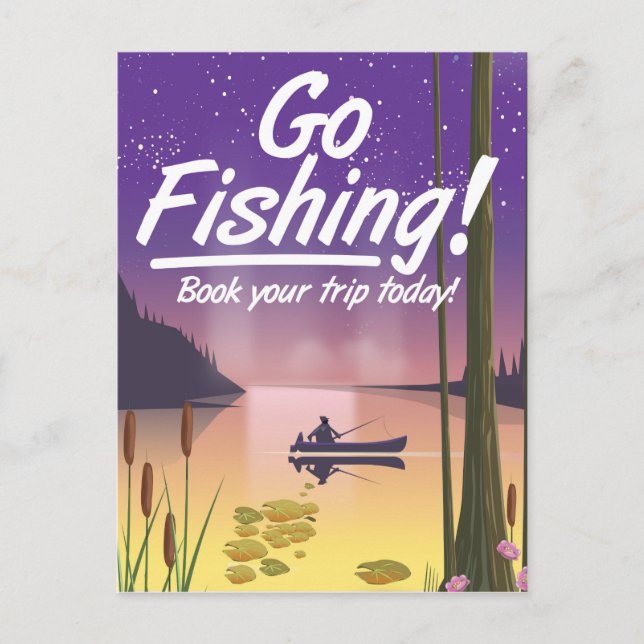 Go Fishing! Postcard (Front)