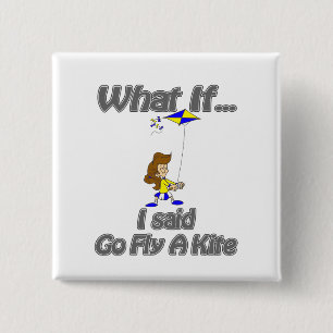 Go fly a kite 2 inch square button