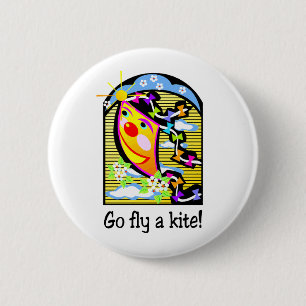 Go Fly a Kite 3 2 Inch Round Button
