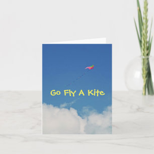 GO FLY A KITE/HUMOROUS B-DAY CARD/CUSTOMIZABLE CARD