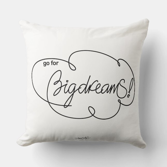 go for BIG DREAMS - Bold CloudS Throw Pillow (Front)