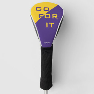 Go For It Purple and Gold Modern Classic Golf Head Cover
