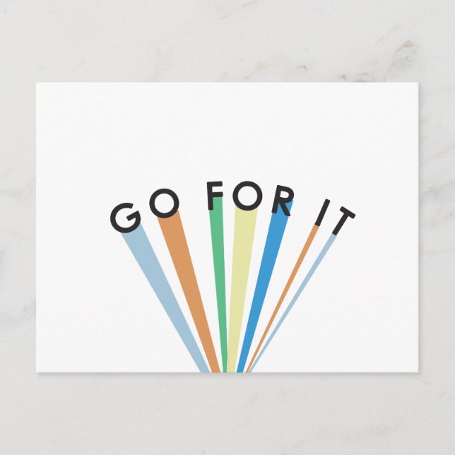 Go For It Retro Style Encouragement Message Holiday Postcard (Front)