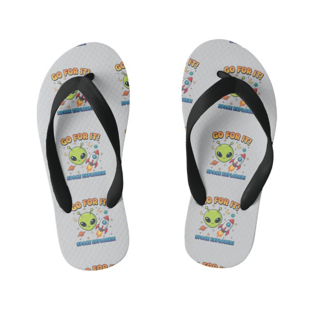 "Go For It!" Space Explorer Kid's Flip Flops (Footbed)