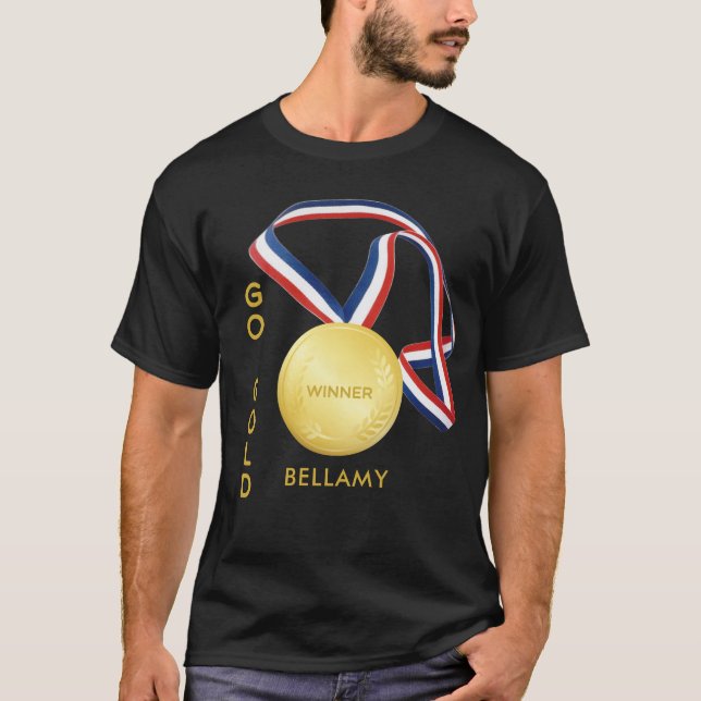 Go For The Gold Sports Award Add Name Unisex T-Shirt (Front)