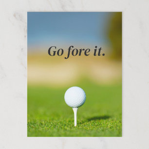 Go Fore It Golf Pun Motivational Postcard