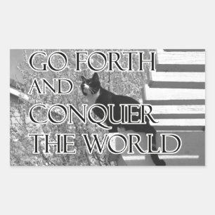 Go Forth and Conquer Motivational Cat Sticker