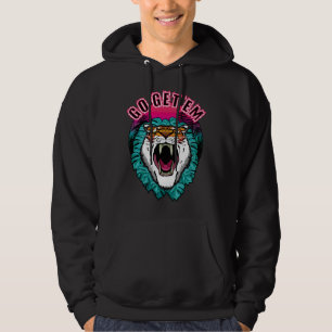 Go get 'em - Tiger Face Graphic Design Hoodie