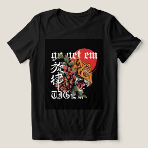 Go Get Em Tiger Japanese Tiger Dark Fantasy Gift Tri-Blend Shirt
