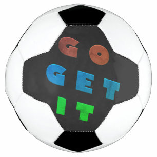 Go get it logo  coloured design        soccer ball