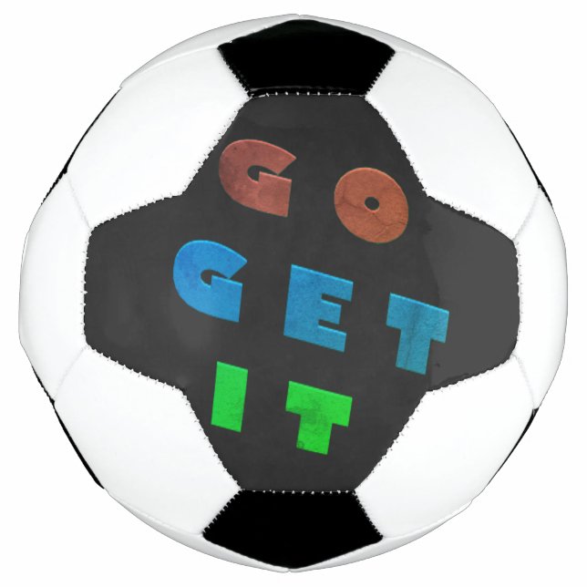 Go get it logo  coloured design        soccer ball (Front)