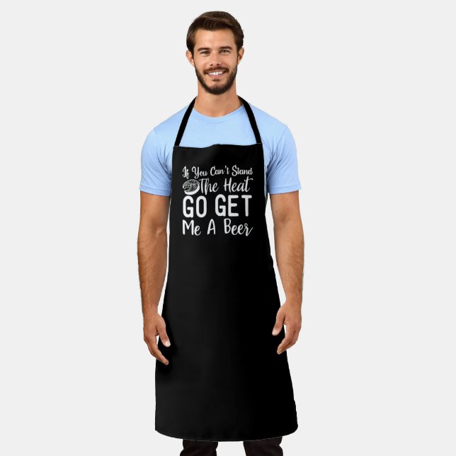 Go Get Me A Beer BBQ Large Black Apron (Worn)