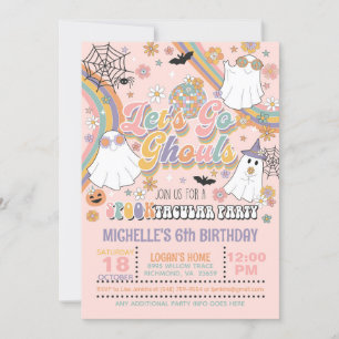 Go Ghouls Invitation d'anniversaire - Fille (rose)