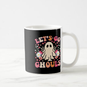 Go Ghouls Retro Floral Ghost Groovy Halloween Coffee Mug