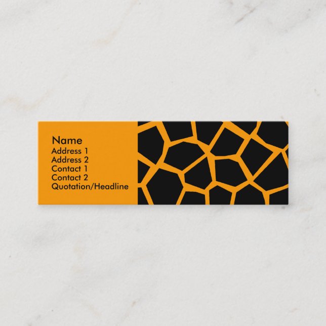 Go Giraffe - Orange Mini Business Card (Front)