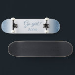 Go girl! skateboard in glitter style<br><div class="desc">Go girl! skateboard in glitter blue style</div>