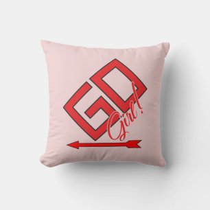 GO Girl! Throw Pillow