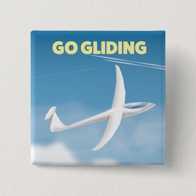Go Gliding 2 Inch Square Button (Front)