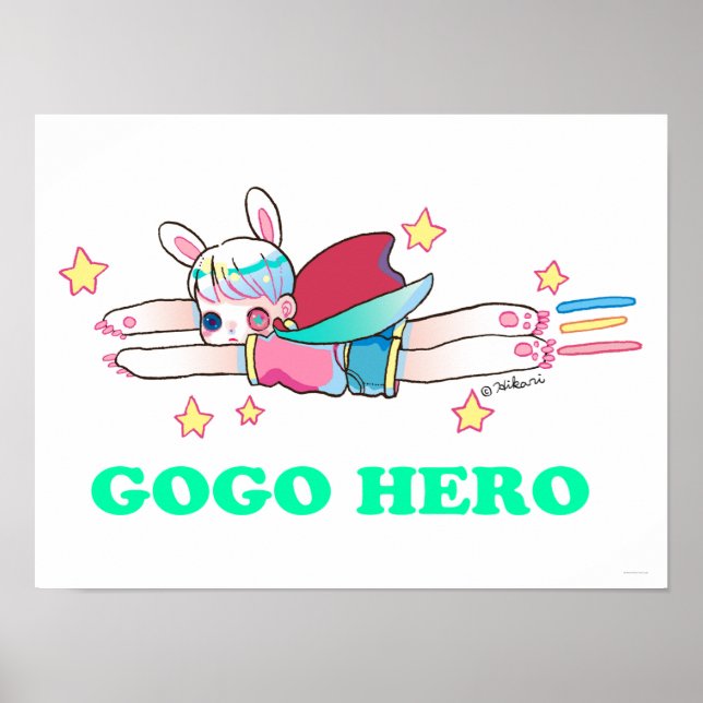 Go Go Go Hero 16" x 12", Poster Paper (Matte) (Devant)