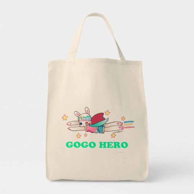 Go Go Hero Grocery Tote Bag (Front)
