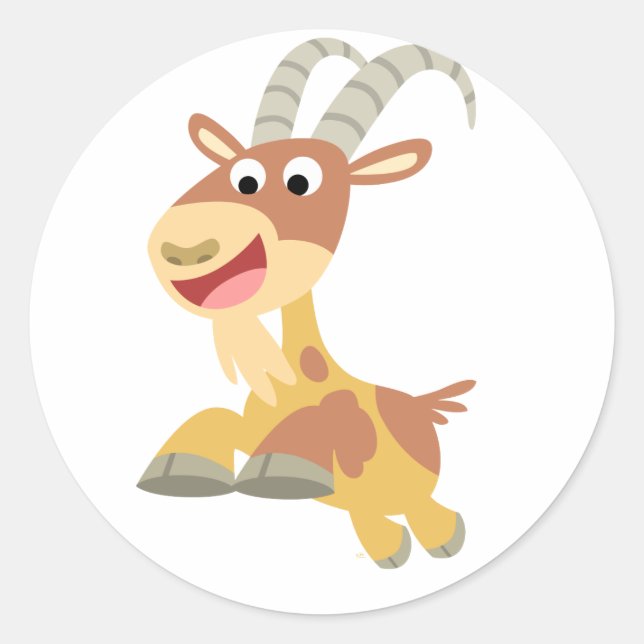 Go Goat!! (cute cartoon goat) Sticker (Front)